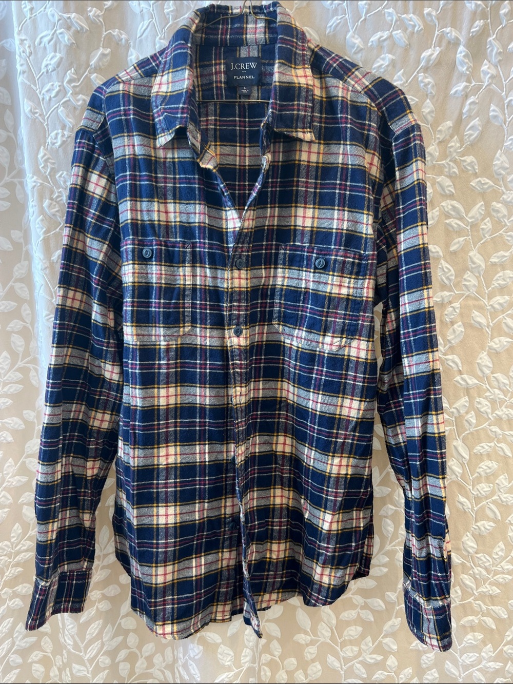 J. Crew Navy SOFT Flannel Button-Down Shirt like new